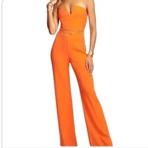 Ramy Brook New York Women's Orange Wide-Leg Pants Jumpsuit